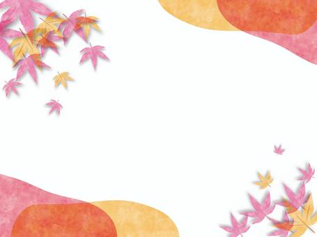 水彩風秋の紅葉の背景2 水彩,もみじ,秋,オレンジ,赤,背景,シンプル,絵の具,壁紙,手描きのイラスト素材