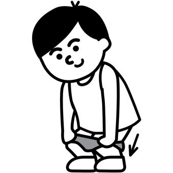 脱ぐ（パンツ） 男の子,幼児,保育,幼稚園,学校,生活習慣,脱ぐ,着替え,パンツのイラスト素材