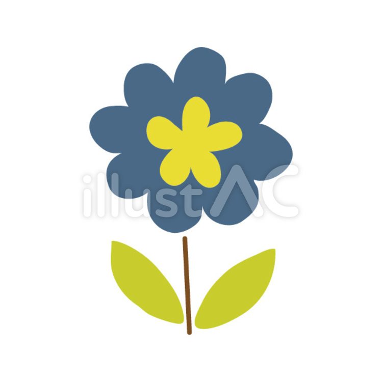 北欧風の花（青） 花,北欧風,青のイラスト素材