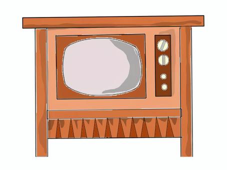 テレビ テレビ,年代物,家具調,ブラウン管,ダイヤル式のイラスト素材