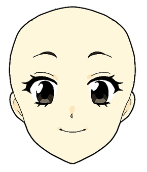 女の子の顔 女の子,ハゲ,顔,人物,目,かわいいのイラスト素材