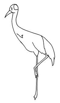 Tsuru-san for coloring, crane, animal, birds, JPG and PNG