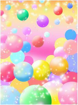 カラフルなボールのイラスト背景⭐︎ ボール,丸い,カラフル,ほわほわ,キラキラ,縦長のイラスト素材