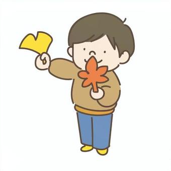 もみじ狩り 手描き,園児,かわいい,秋,もみじ,いちょう,もみじ狩りのイラスト素材