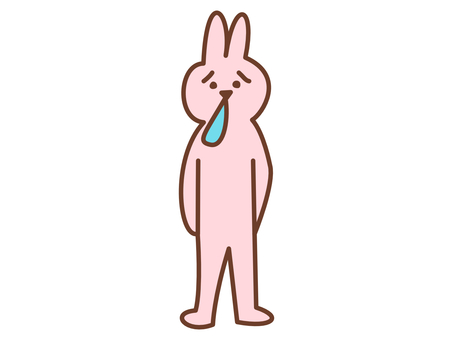 鼻たれウサギ うさぎ,鼻たれ,鼻水,垂れる,風邪,花粉症,治療,症状,内科,薬のイラスト素材