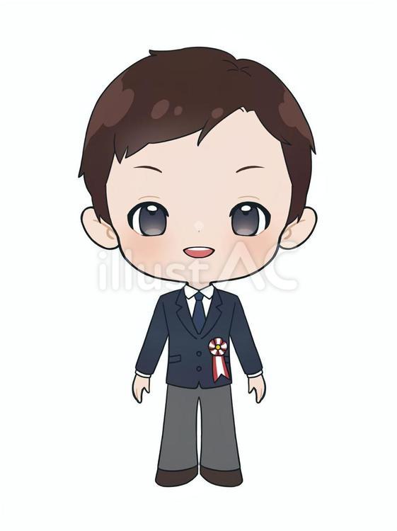 新入生の男の子 男性,学生,制服のイラスト素材