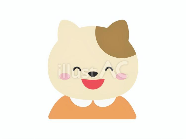 にっこり笑顔な猫　表情　 猫,動物,表情のイラスト素材
