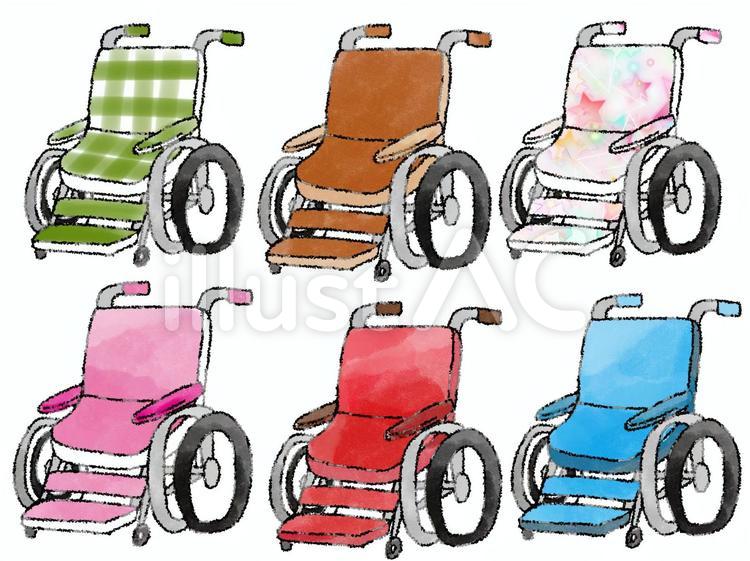 車椅子いろいろ 車椅子,介護,病院のイラスト素材