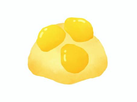 栗きんとん 栗きんとん,おせち,お正月,お正月料理,栗,3粒,黄色のイラスト素材