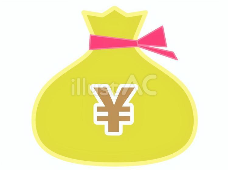 日本円マーク（￥）が描かれた袋のイラスト 円,日本円,お金のイラスト素材