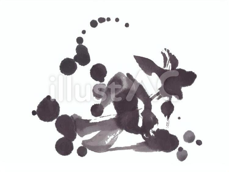 水墨素材43 毛筆,水墨,ブラシのイラスト素材