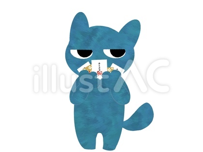 お年玉袋を持つねこ