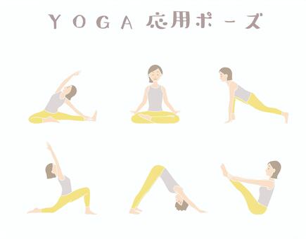 ヨガ応用ポーズ2 人物,ヨガ,女性,ストレッチ,運動,習いごと,ポーズ,スタジオ,趣味,ジムのイラスト素材