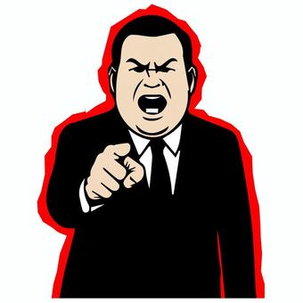 激怒する人：男性政治家Ｃ 怒り,男性,男,政治家,議員,討論,白熱,議論,激論,エスカレートのイラスト素材