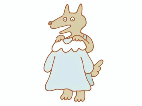 洋服を選ぶ犬さん 洋服,選ぶ,ワンピース,犬,動物,キャラクター,おしゃれ,シンプル,かわいい,手描きのイラスト素材