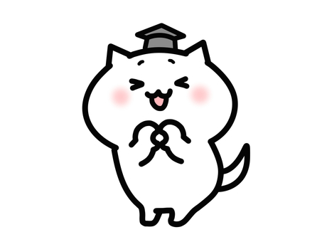 まるを出す賢そうなねこ　イラスト素材 まる,オッケー,正解,笑顔,いいよ,猫,ゆるい,手描き,かわいい,動物のイラスト素材