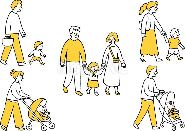 子育てファミリーの日常 子育て,家族,日常のイラスト素材