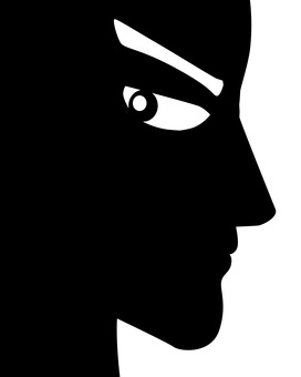 睨む横顔 睨む,目,瞳,視線,鋭い,見る,眉毛,顔,横向き,シルエットのイラスト素材