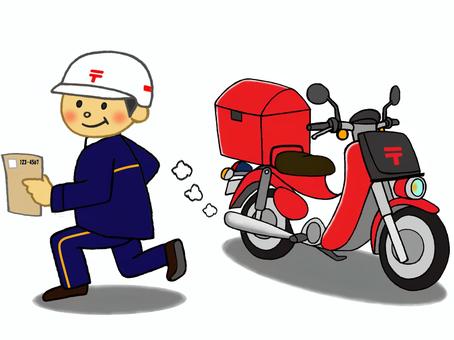 郵遞員和摩托車送貨_衝刺 郵遞員和摩托車送貨_衝刺