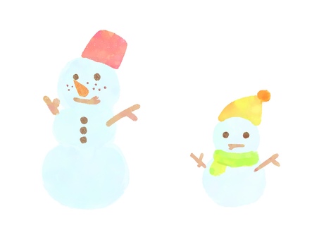 手描き風の雪だるま 手描き風の雪だるま 雪だるま,冬,クリスマス,雪,寒い,帽子,マフラー,オレンジの鼻,木の手,かわいいのイラスト素材