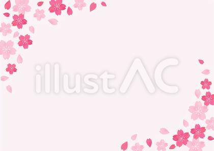 桜の花が美しい春の桜フレーム背景4薄桜色