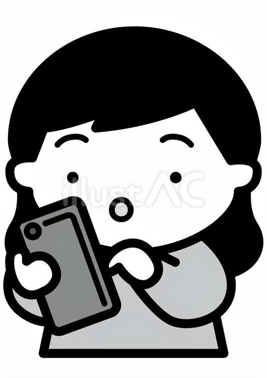 スマホ使用-2c スマホ,使用,使うのイラスト素材