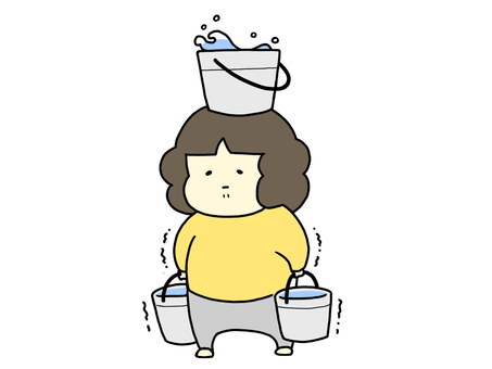 Illustration, reflection, bucket, mischief, 