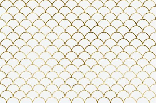 白と金の豪華な鱗模様パターン パターン,鱗,白,金,背景,魚,幾何学,ゴールド,ホワイト,ラグジュアリーのイラスト素材