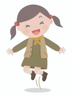 人物素材156＿ジャンプする女の子