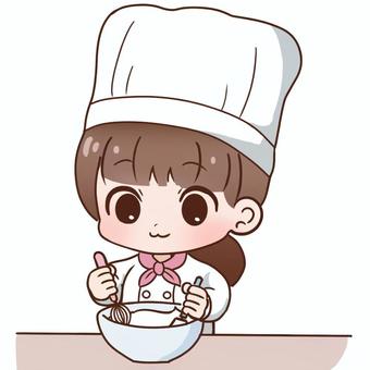 パティシエ かわいい,パティシエ,料理,食べ物,人物,女の子,クッキングのイラスト素材