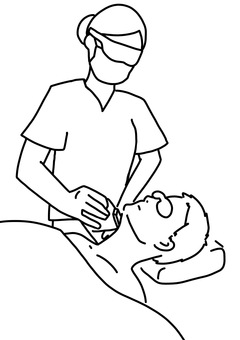 男性の髭に照射 線画 男性の髭に照射 線画 男性,髭,脱毛,サロン,クリニック,女性,線画のイラスト素材