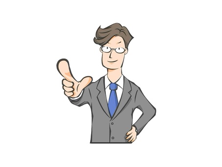 指さしポーズをとるビジネスマン ビジネスマン,男性,サラリーマン,指摘,後押し,押す,指さし,ポーズ,スーツ,ネクタイのイラスト素材