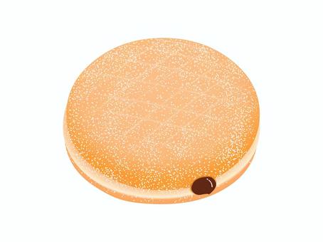 クリームドーナツ（チョコカスタード） チョコカスタード,洋菓子,スイーツ,ドーナツ,イーストドーナツ,おやつ,お菓子,甘い,食べ物のイラスト素材