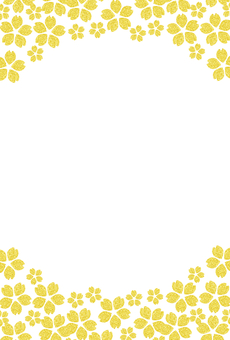 金の桜ポストカード 縦  葉書,縦,桜,金,植物,ポストカード,ガーリー,余白,枠,綺麗のイラスト素材