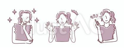 シンプルガーリーな女の子のイラスト