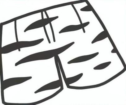 豹柄の鬼のパンツのシンプルな線画イラスト 豹柄,パンツ,節分,２月,線画,白黒,塗り絵,ファッション,シンプル,かっこいいのイラスト素材