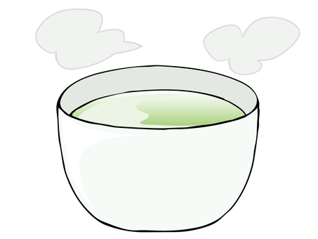 緑茶 緑茶,飲み物,お茶,ホット,湯呑,湯気,主線あり,イラスト素材,広告,チラシのイラスト素材