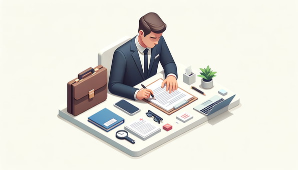 Businessman and desk work, , JPG