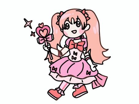 Illustration, magical girl, girl, warrior, 