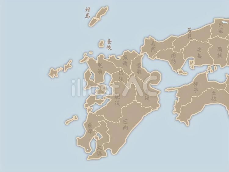 令制国-8（九州を中心として） 律令国,律令制,令制国のイラスト素材