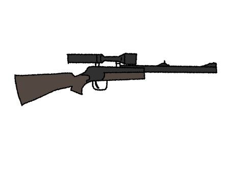 ライフル ライフル,弾,武器,危険,お知らせ用,宣伝用,pop調,手描き,挿絵,ワンポイントのイラスト素材