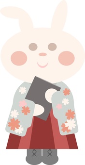 袴畢業兔, JPG 和 PNG 袴畢業兔, 動物, 人物, 笑臉, JPG 和 PNG