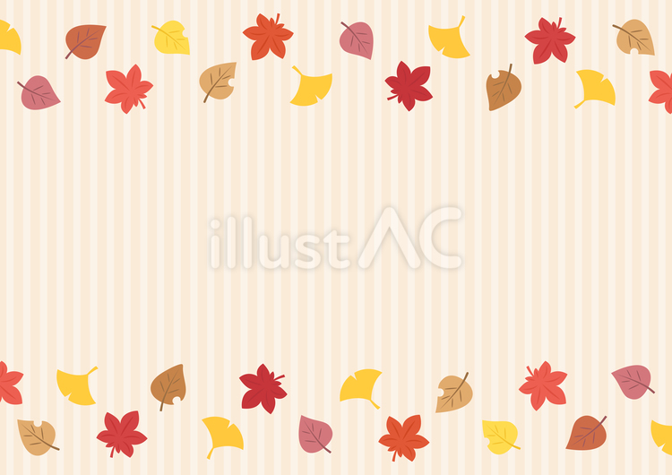 秋の落ち葉のフレーム02 秋,紅葉,背景のイラスト素材