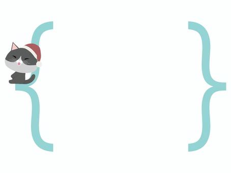 波括弧とサンタ帽をかぶった笑顔のはちわれ 波括弧とサンタ帽をかぶった笑顔のはちわれ 座る,サンタクロース,帽子,猫,はちわれ,笑顔,波括弧,動物,かわいい,クリスマスのイラスト素材