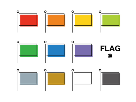 Illustration, flag, four corners, icon, 