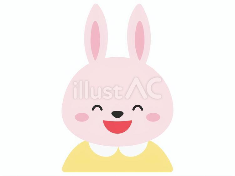 にっこり笑顔なうさぎ　表情 動物,表情,笑顔のイラスト素材