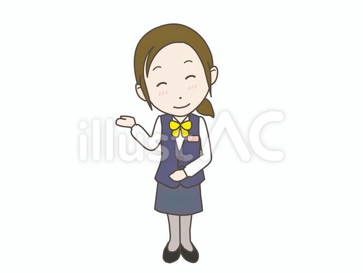 スーツ受付女性2 女,女性,受付のイラスト素材