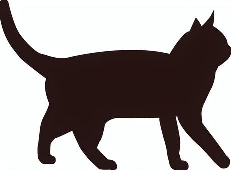 猫のシルエット　右向き 猫,シルエット,ピクトグラム,動物,キャット,素材,アイコン,イラスト,cat,ネコのイラスト素材