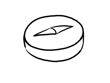 方位磁石線画 方位磁石,方角,アウトドア,登山,手描き,サバイバル,キャンプ,シンプル,背景透過,休日のイラスト素材
