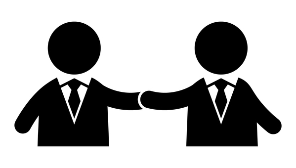 手を繋ぐネクタイの人 人物,二人,繋ぐ,仲間,勧誘,誘う,アイコン,パートナー,協力,タッグのイラスト素材